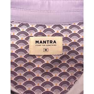 Mantra Catalyst Polo Shirt Medium Mens Lilac Purple Short Sleeve Geometric